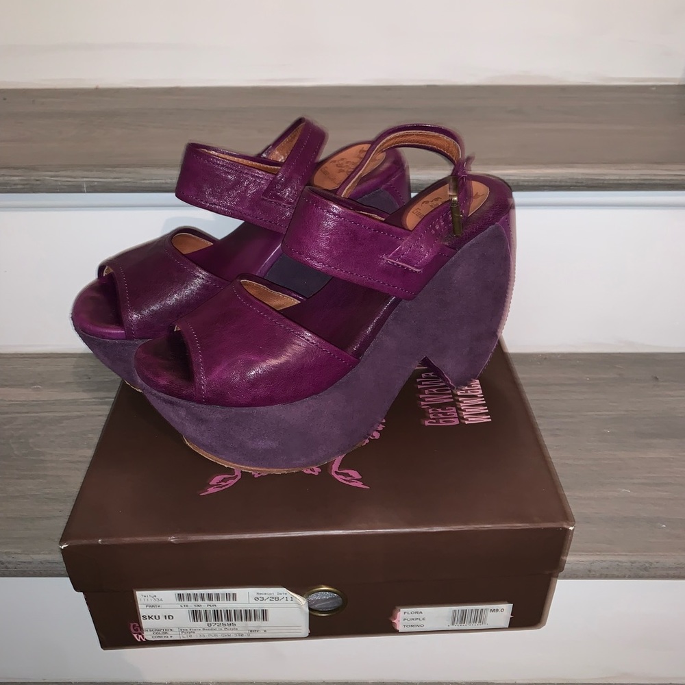 Free People Gee WaWa Fiora Purple Goth Claw Leather
Platforms Sz 9